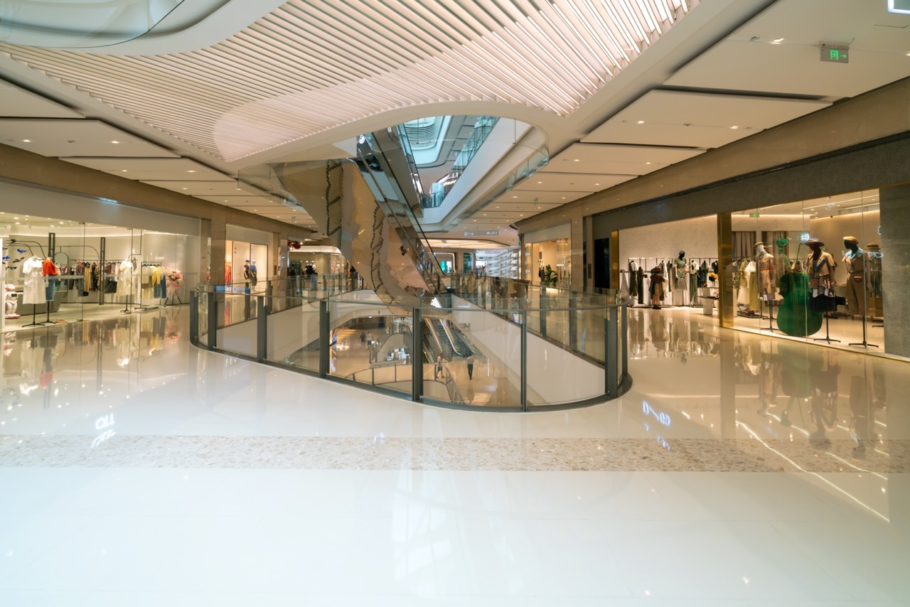 Interior space of department store