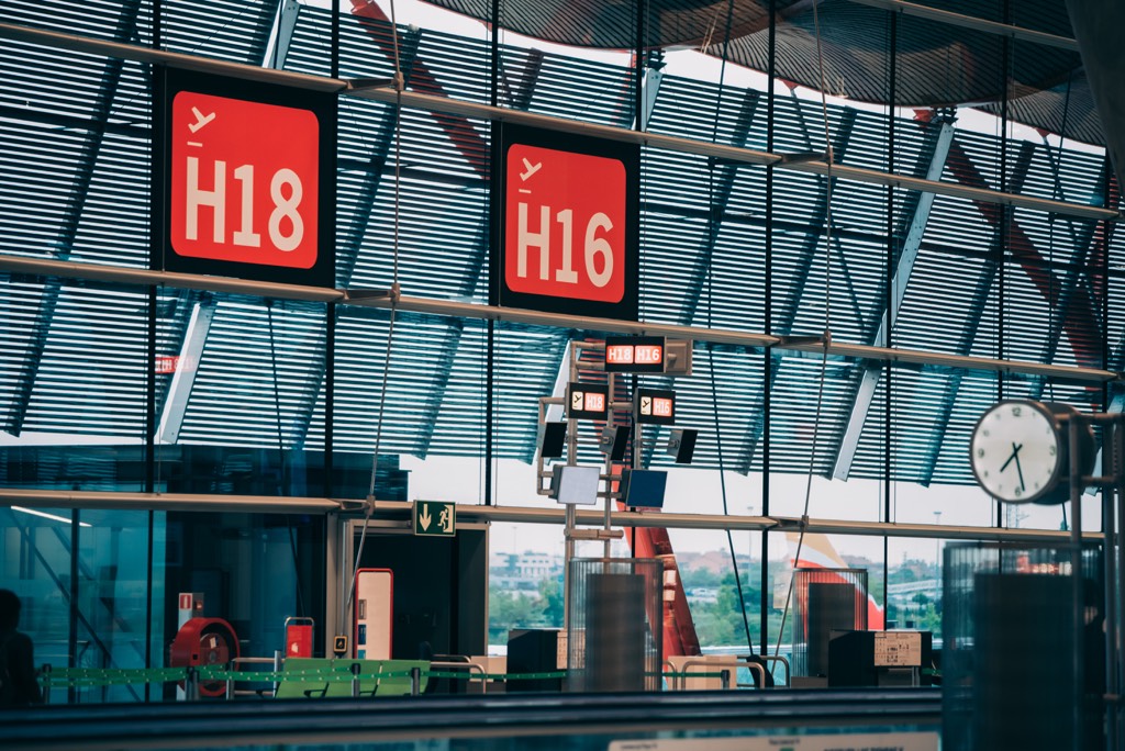Airport terminal gate number