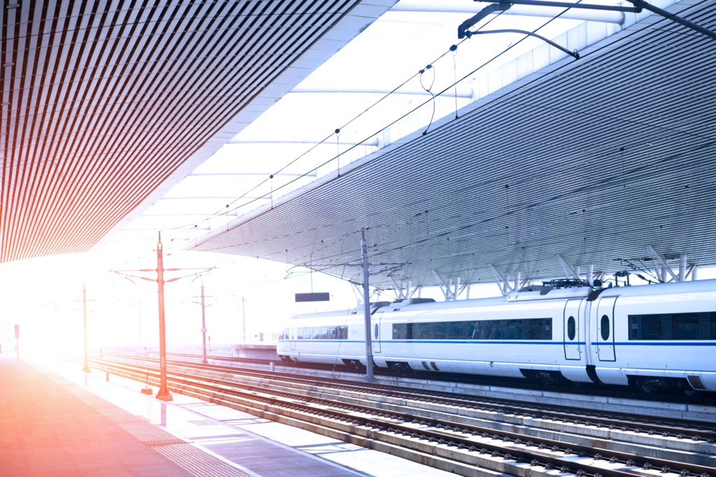 high speed railway platform